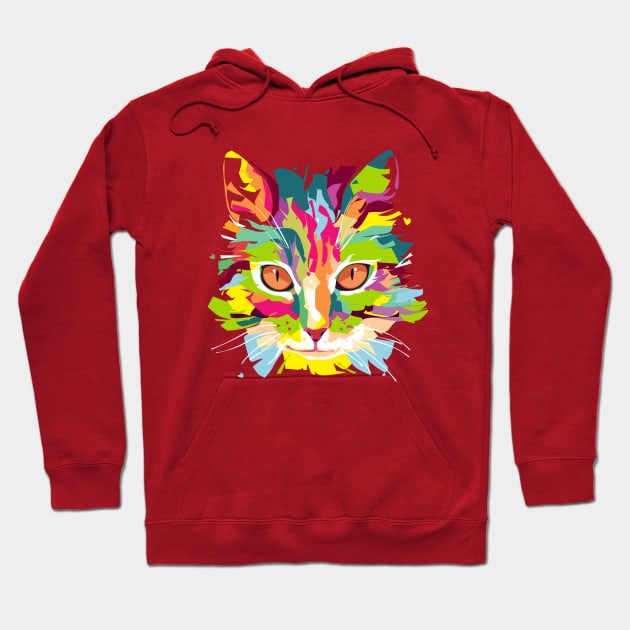 painted cat Hoodie by Ochic